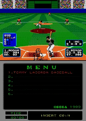 MegaTech: Tommy Lasorda Baseball screen shot game playing